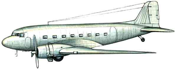 Пассажирский самолёт Дуглас DC‑3 (США).