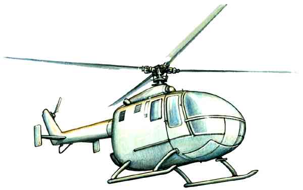 Многоцелевой вертолёт Мессершмитт-Бёльков-Блом Bo 105 (ФРГ).
