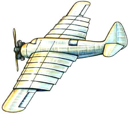 Экспериментальный самолёт РК (раздвижное крыло) Г. И. Бакшаева.