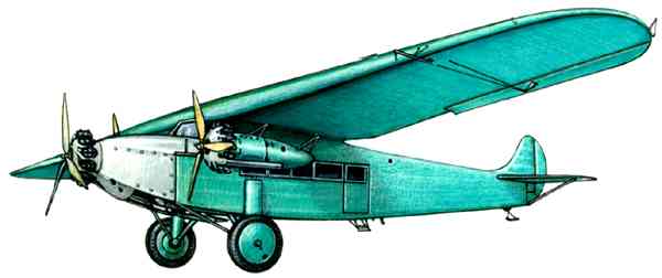 Пассажирский самолёт Фоккер F.VII‑3m (Нидерланды).