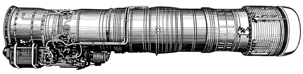 Турбореактивный двигатель Р11-300 с форсажной камерой.