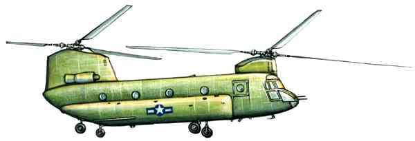 Транспортный вертолёт Боинг вертол CH‑47 «Чинук» (США).