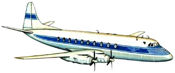 Пассажирский самолёт Виккерс «Вайкаунт» (Великобритания).