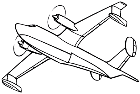 Гидросамолёт с поддерживающими поплавками на концах крыла.