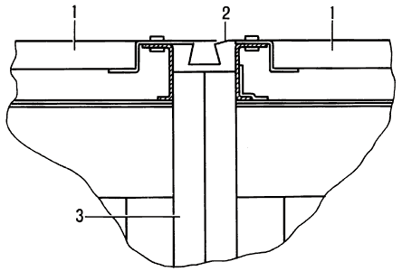 Термокомпенсированная конструкция:1 — подкреплённые гофром панели обшивки;2 — термокомпенсатор;3 — гофрированная стенка.