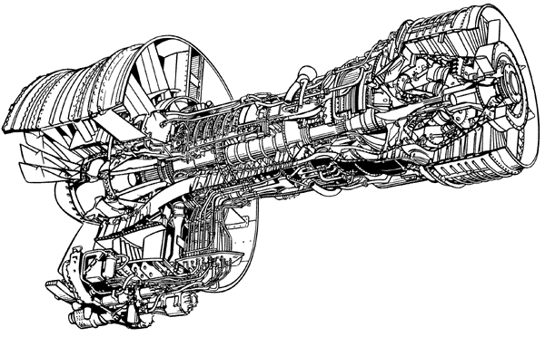 Турбореактивный двухконтурный двигатель CF6.