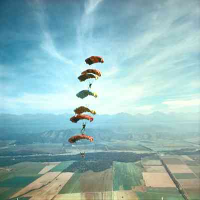 Купольная парашютная акробатика (парашютная этажерка).