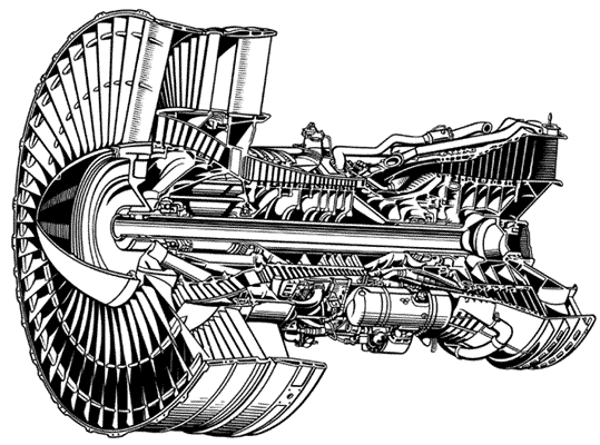 Турбореактивный двухконтурный двигатель JT9D.