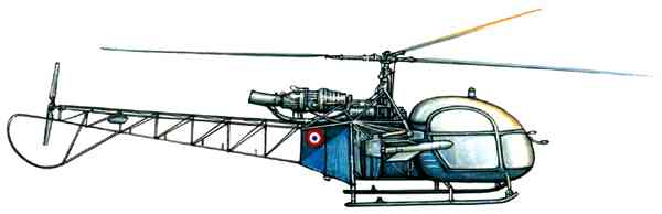 Многоцелевой вертолёт Сюд авиасьон SE 313 «Алуэт» II (Франция).