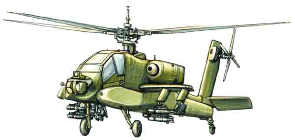 Боевой вертолёт Хьюз AH‑64 «Апач» (США).